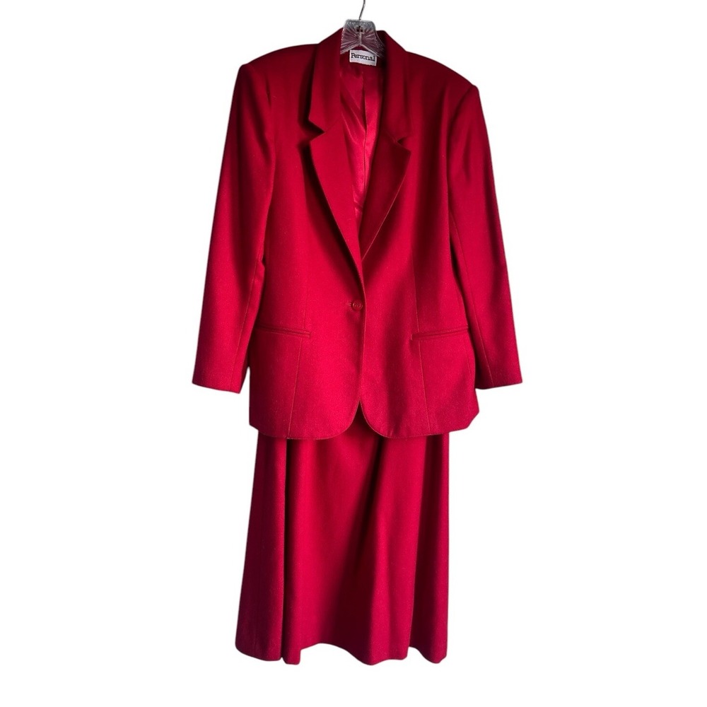Blazer & Skirt Set 100% Wool Women's Size 14 2 Piece Vintage Holiday